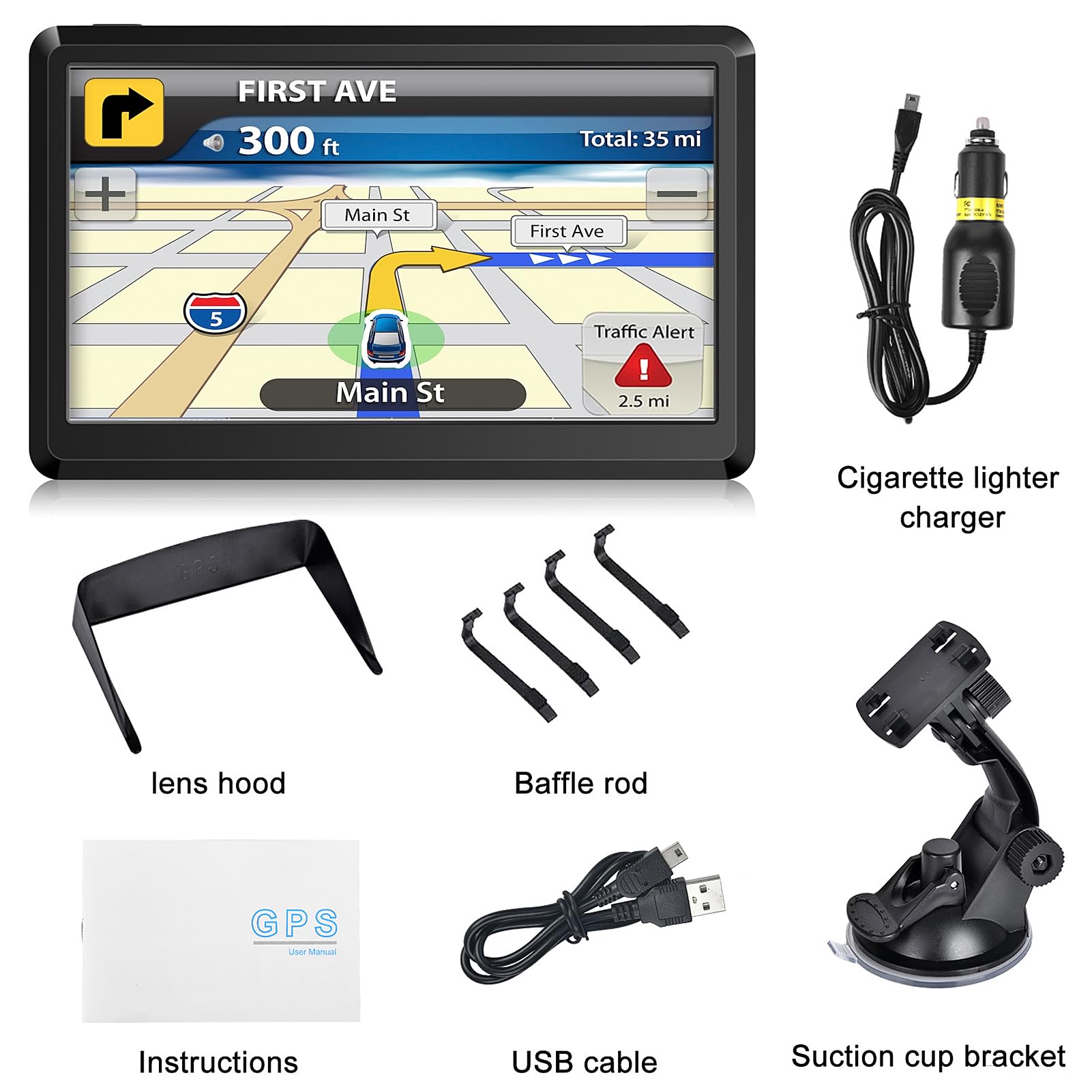 Amazon.co.jp: 車用GPSナビゲーター、2024年最新マップ7インチタッチ